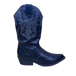 Madden Girl Women’s Black Embroidered Western Cowboy Boots Size 7.5M